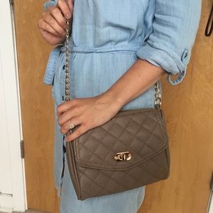 Vegan Leather Tan/Beige/Taupe Crossbody - gold